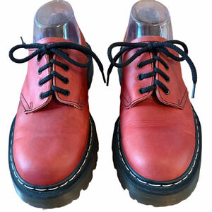 Cathy Jean red leather oxfords 9B, made in Spain